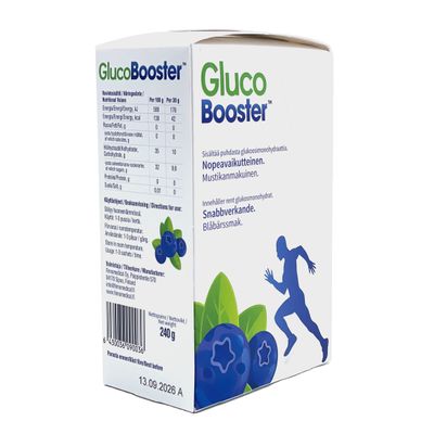 GlucoBooster mustikanmakuinen glukoosigeeli 240g GlucoBooster mustikanmakuinen glukoosigeeli 240g