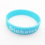 Diabetestunnus uppopainettu silikoniranneke, nuorten koko
