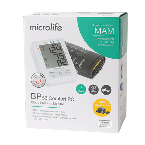 Microlife B3 Comfort PC Blood pressure monitor with Comfort+ technology -  EU Version 