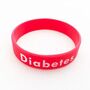 Diabetestunnus uppopainettu silikoniranneke, nuorten koko