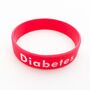 Diabetestunnus uppopainettu silikoniranneke, nuorten koko