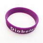 Diabetestunnus uppopainettu silikoniranneke, nuorten koko